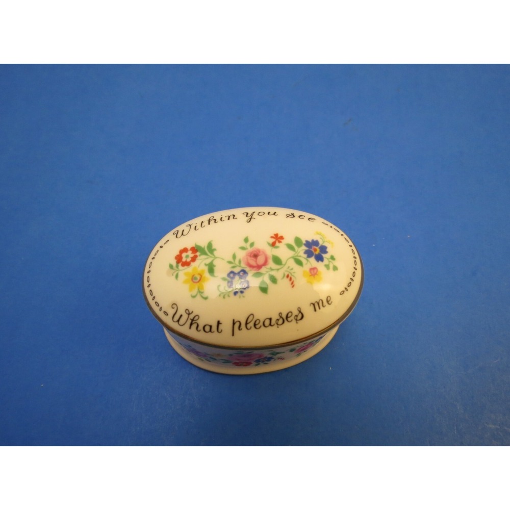 Vtg CROWN STAFFORDSHIRE Mirrored Trinket Box " Within You See What Pleases Me"